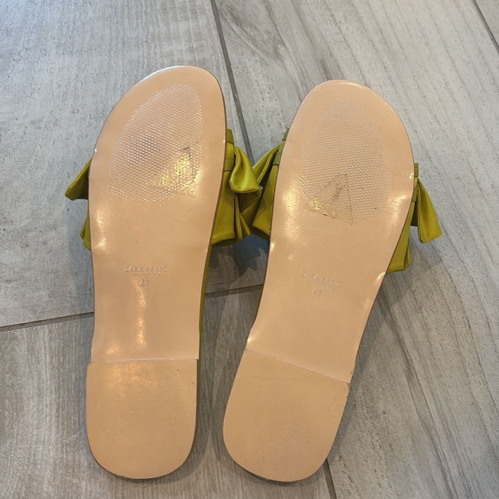 Zara Yellow Ruffle Slide Sandals - Picture 5 of 5